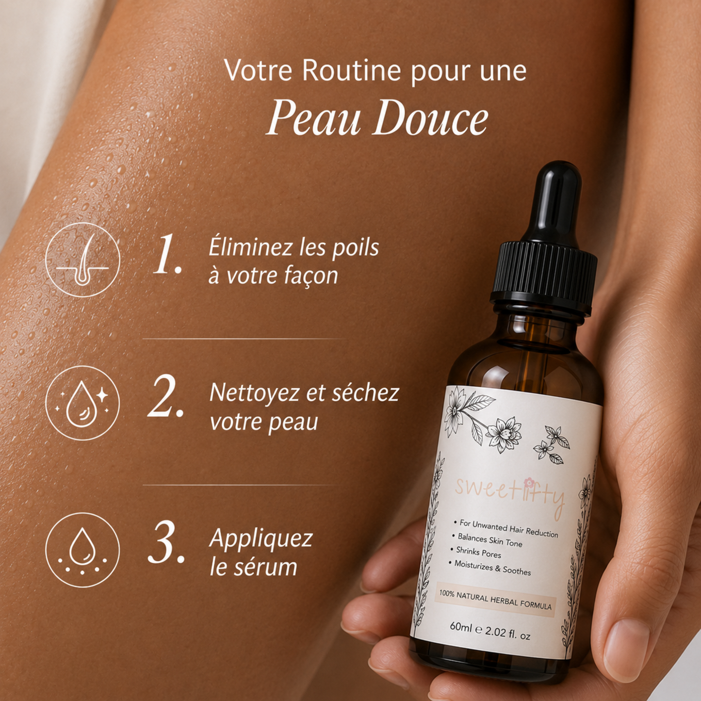 Huile pour réduire les poils – Formule 100 % naturelle