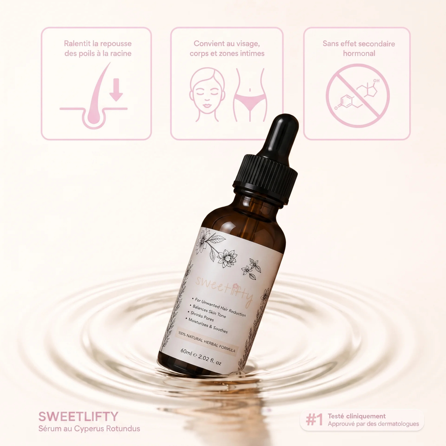 Huile pour réduire les poils – Formule 100 % naturelle