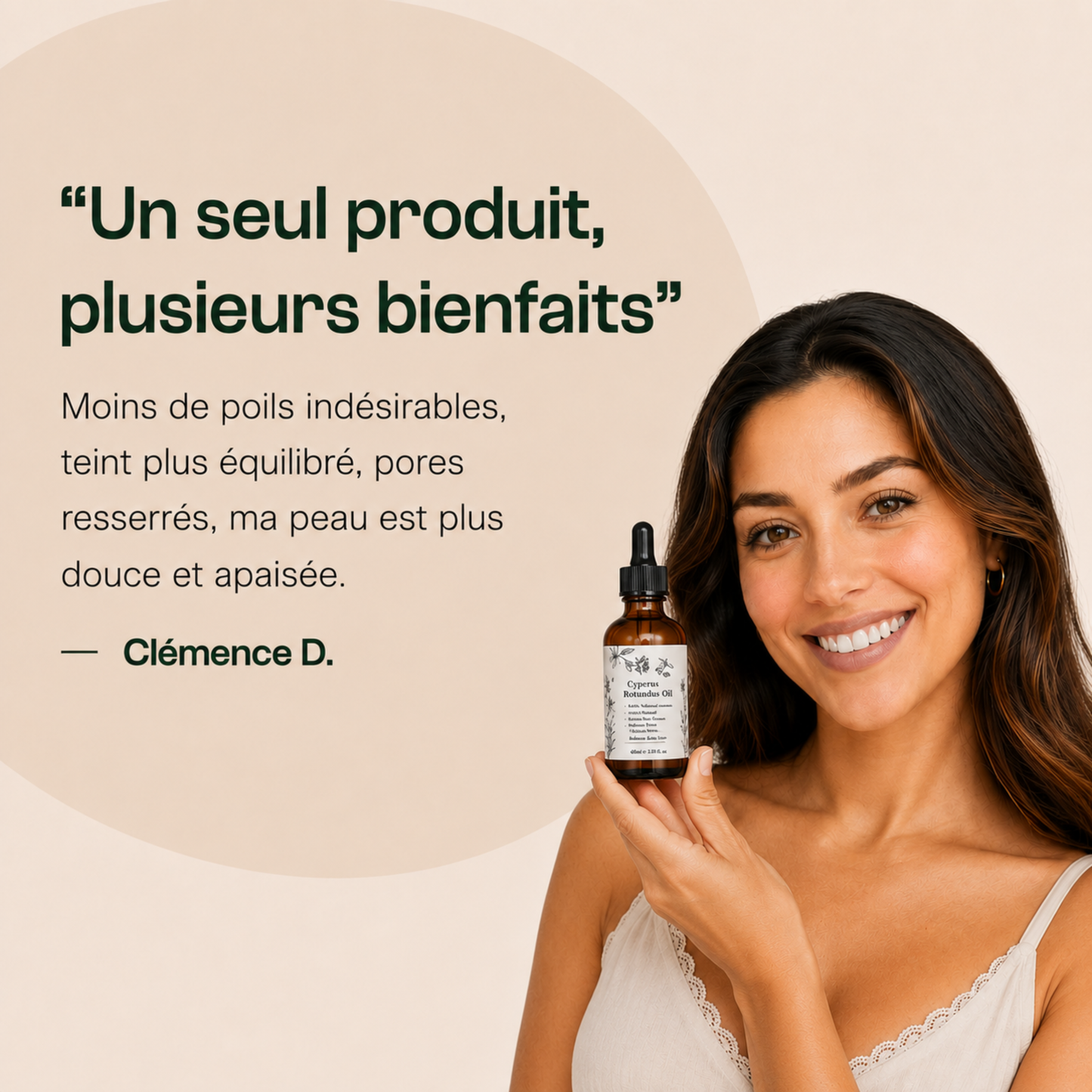 Huile pour réduire les poils du visage – Formule 100 % naturelle