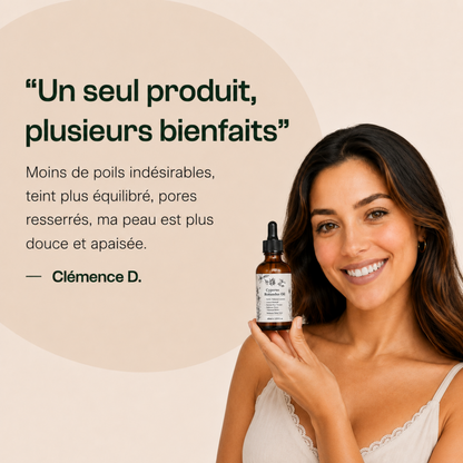 Huile pour réduire les poils du visage – Formule 100 % naturelle