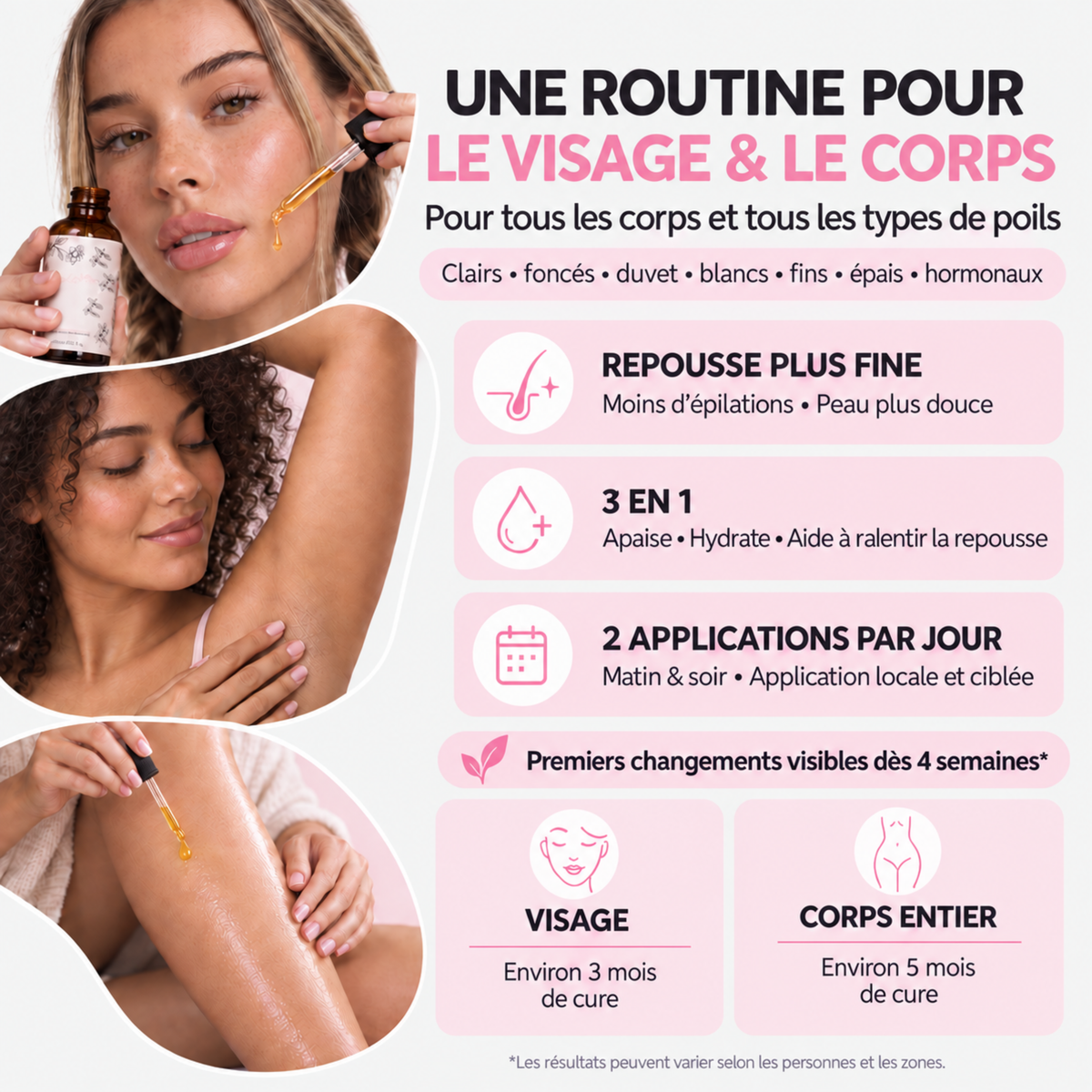 Résultats de l’huile anti-poils SweetLifty sur la lèvre supérieure